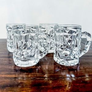 Tiffany & Co rock cut crystal mugs set of 4
